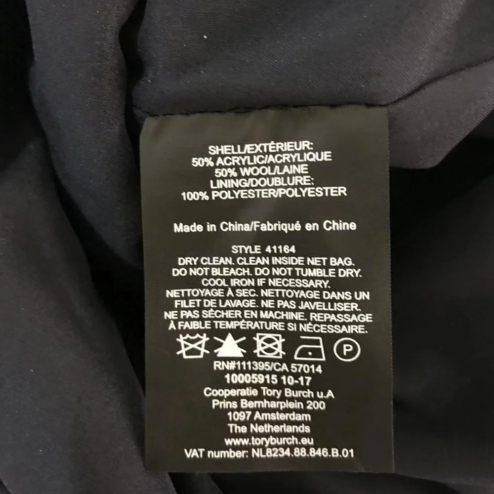NWT $398 Tory Burch Wool Briana Dress in Black
